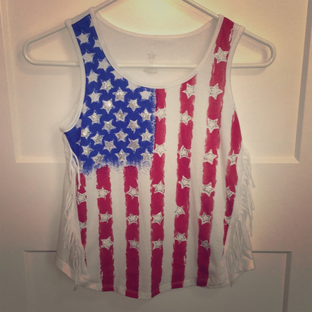 Patriotic Side Fringe Tank Top 🇺🇸